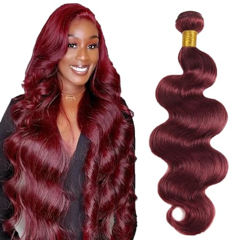 #99J Burgundy Body Wave Human Hair Bundle - 14 Inch, 100g