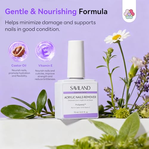 SAVILAND Acrylic Nail Remover Kit - Fast Removal with Cuticle Oil