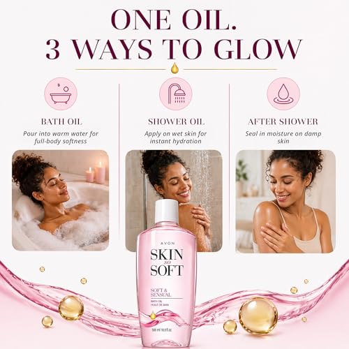 Moisturizing Body Oil with Argan - 16.9 oz Soft & Sensual Bath Oil