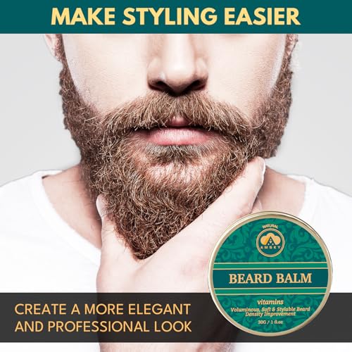 AMSKY Beard growth kit - Beard oil, beard balm, beard comb, productos para la barba | boyfriend birthday gifts | gifts for him husband | Christmas | Husband stocking stuffers