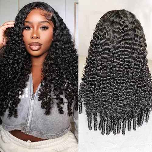 Half Wig Human Hair for Women 12 Inch Burmese Curly Glueless Clip-In Wigs 250% Density 3 IN 1 Half Wigs Flip Over Beginner Friendly Go Drawstring Wig No Glue No Sew Natural Color & Easy Install