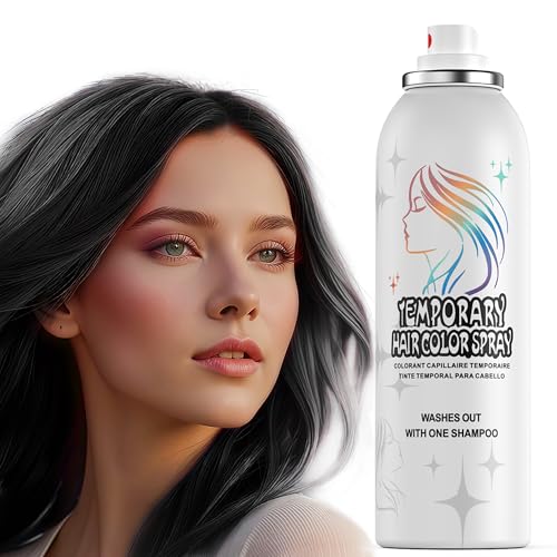 Temporary Black Hair Color Spray - Washable & Non-Sticky