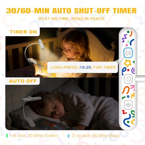 Rechargeable Book Light 25 LEDs – 3 Colors, Dimmable, Eye Care