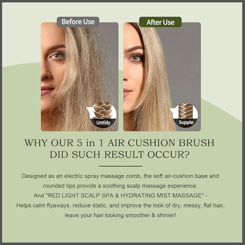 Electric Spray Massage Comb with Water Mist and Detangling