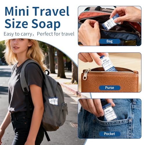 Mini Travel Size Bar Soap in Bulk - Pack of 200,Individually Wrapped 15 g/0.53 oz Disposable Small Hotel Hand Face & Body Soap for Guests,Homeless,Charity,Church,Shelter,Nursing Home