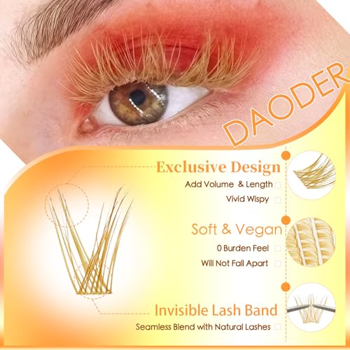 Brown Lash Clusters D Curl 8-16mm Mixed Length 96pcs