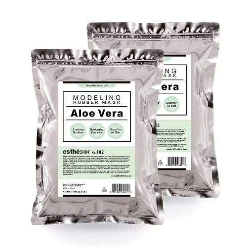 (2 pack) No.102 Aloe Vera Peel Off Type Modeling Rubber Mask Powder for Facial Skin Care Treatment, 35oz