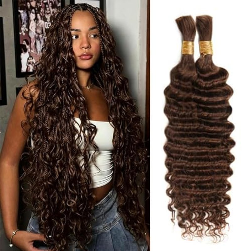 #4 Chocolate Brown Braiding Hair 2 Bundles 28 Inch