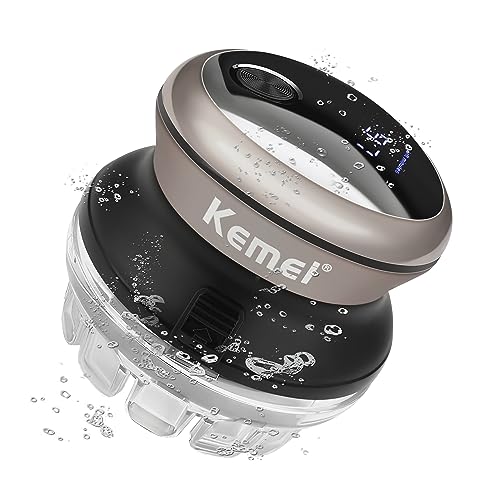 KEMEI Professional Hair Clippers for Men, Automatic Circular Hair Trimmer, Cordless Self-Haircut Kit with LED Display, KM-887 Silvery