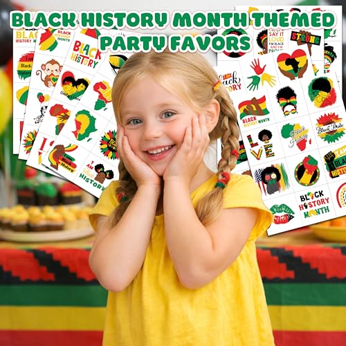 96 Juneteenth Temporary Tattoos - Black History Party Favors