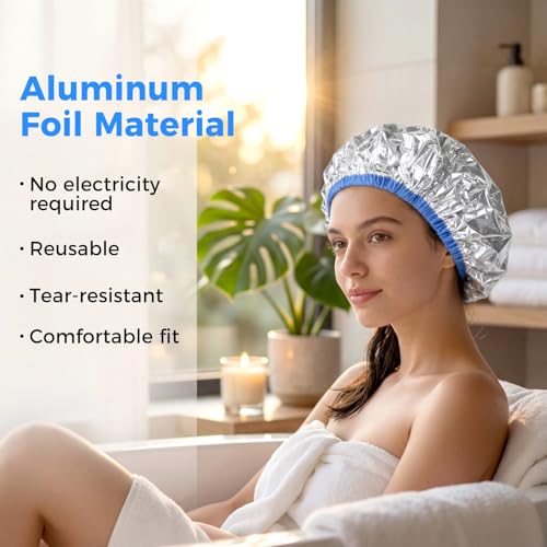 Reusable Aluminum Foil Heat Cap for Deep Conditioning & Hair Coloring - 4 Pack