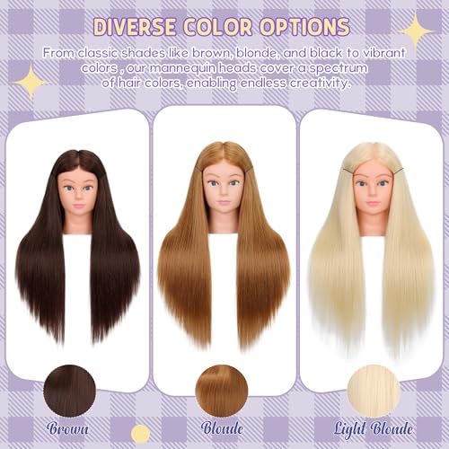 Blonde 80% Real Hair Mannequin Head 26-28" with Clamp