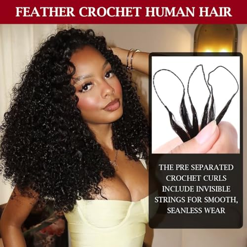 Miracle Invisible Knots Feather Human Crochet Hair 14" 55g