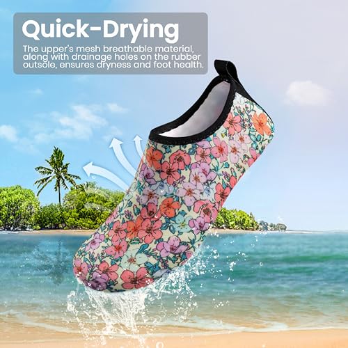 SEEKWAY Water Shoes Women Men Adult Quick-Dry Aqua Socks Barefoot Non Slip for Beach Swim River Pool Lake surf Black Size SK002