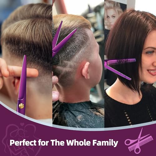 Professional Hair Cutting Scissors Set - 9 PCS with 6.5" Thinning & Straight Shears