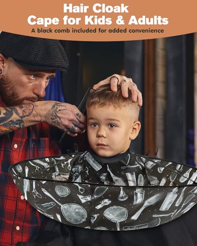 Adjustable Hair Cutting Cape with Comb | Waterproof Barber Apron