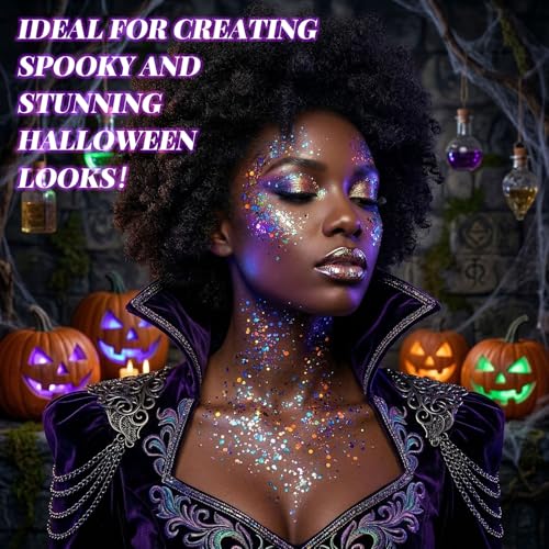 12 Colors Glow in The Dark Glitter Gel - UV Body Face Makeup