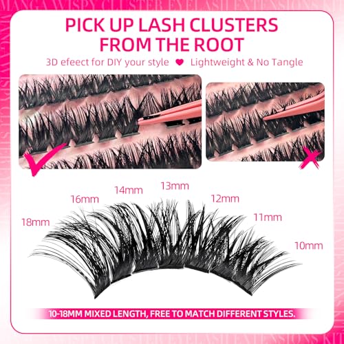 Lash Clusters Kit 532pcs 80D 10-18mm DIY Eyelash Extensions