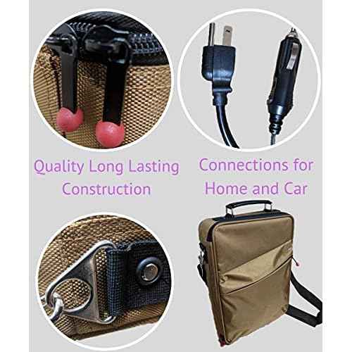 Amethyst Lake Hot Stones Massage Heater Bag Kit, 16 Basalt Hot Stone Warmer Set, Portable & Perfect for Salon and Home Use, Comes with Zipped Inner Bag for Hygienic Transportation and Car Adapter