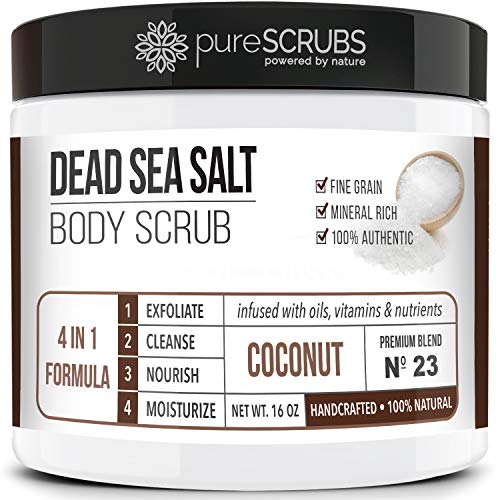 pureSCRUBS Premium Coconut Body Scrub Set with Loofah & Soap