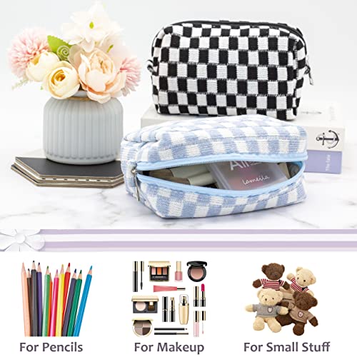 PAZIMIIK Checkered Makeup Bag Set - 6 Pack Cosmetic Pouches