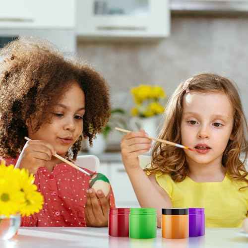 Keketin 36 Pack Plastic Jars with Black Lids 4 oz, 120ml Round Cosmetic Containers Jars with Screw Lids,Empty Plastic Containers Slime Jar for Cream,Ointments,Lotions,Food Storage,Art Crtafts