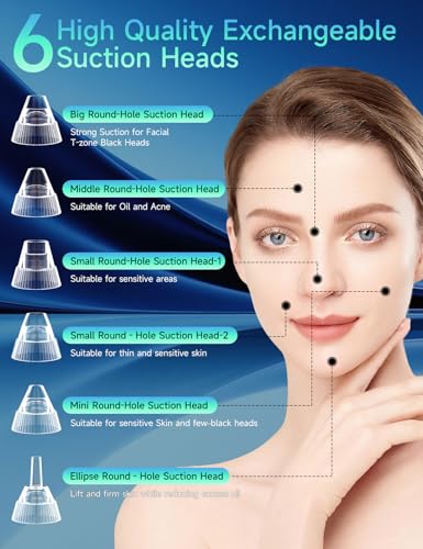 Blackhead Remover Pore Vacuum with HD Camera, 5 Suction Levels, 6 Probes