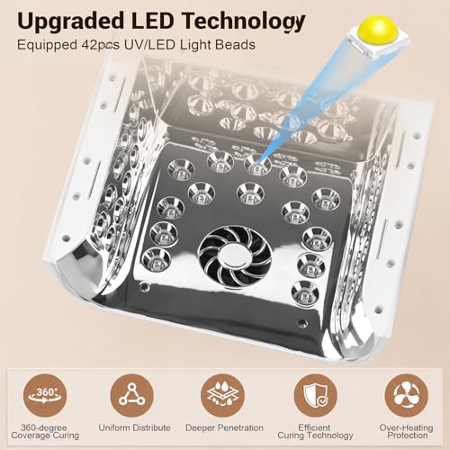 IMENE 108W Cordless UV LED Nail Lamp with Cooling Fan