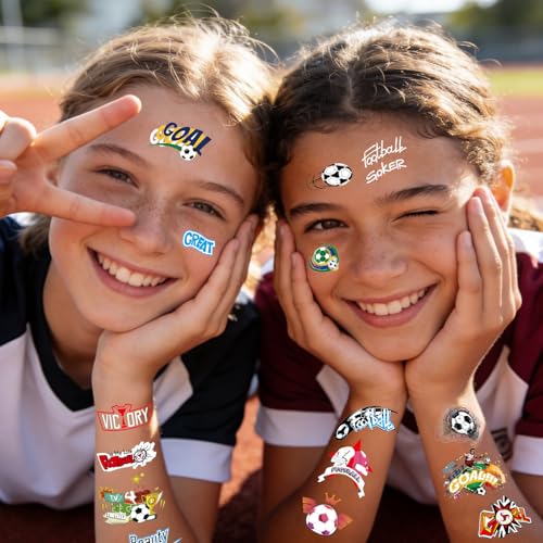 Glow in the Dark Soccer Temporary Tattoos for Kids - 60 Pcs