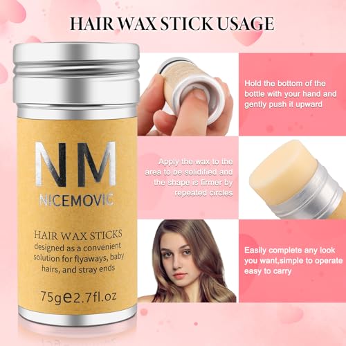 7-Piece Hair Wax Stick Set with Edge Brush & Comb