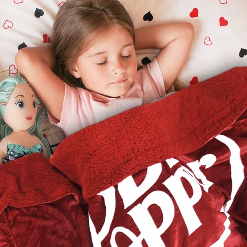 Dr Pepper Fleece Blanket 80x60 - Cozy Throw for Home & Travel