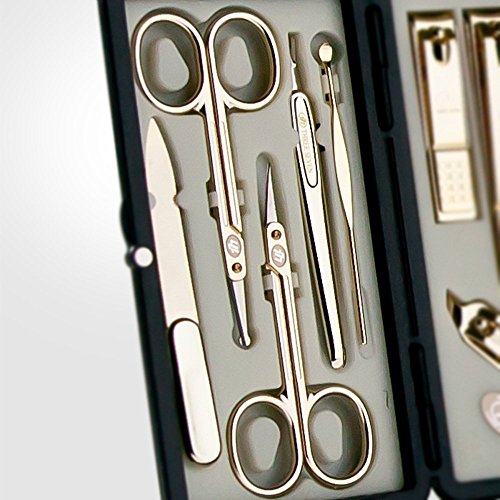 Korean Nail Clipper| World No. 1. Three Seven (777) Premium Quality Gift Travel Manicure Grooming Kit Nail Clipper Set (10 PCs, 2100G), Made in Korea, Since 1975, Gold
