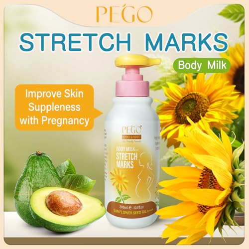 PEGO Stretch Mark Cream for Pregnancy,Prevention Belly Cream,Belly Oil for Pregnant Women,Moisturizing Body Cream,Prevent & Reduce Stretch Marks,Non-irritating 300g/10.1Fl Oz