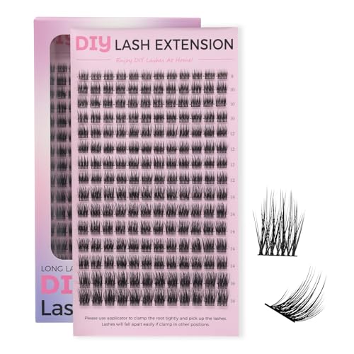 Cluster Eyelash Extensions 180 PCS DIY Lashes 8-16mm