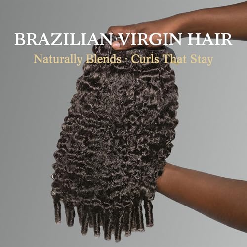 WEQUEEN 14 Inch Burmese Curly Human Hair Bundles - Natural Black
