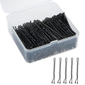 PURPLESKY 400 Pack Black No-Slip Bobby Pins with Case - Strong Hold Hair Accessories for All Hair Types, 2 Inch
