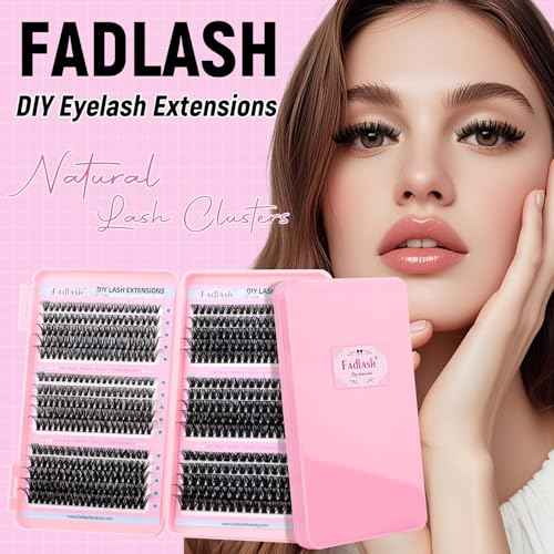 Eyelash Clusters 30D+40D+50D+60D+80D+100D Individual Lashes Extensions D Curl Wispy Lash Clusters 10-18mm Natural Fluffy Cluster Eyelash DIY Eyelash Extensions for Beginners
