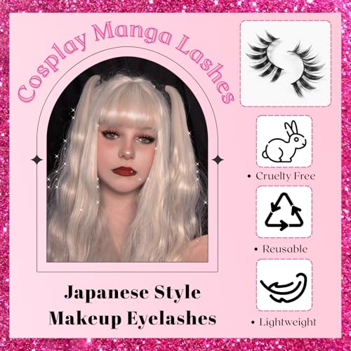 5 Pairs 3D Spiky Anime Cosplay Eyelashes - Synthetic Lashes