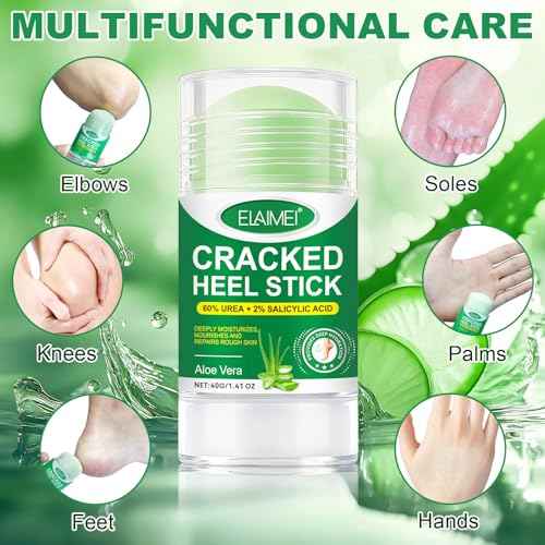60% Urea plus 2% Salicylic Acid Foot Care Stick, Deep Hydration Soften & Smooth Thickened Areas, Intensive Moisturizer Repairs for Dry, Cracked Heels & Thickened Skin (1.41 Ounce, Aloe Vera)