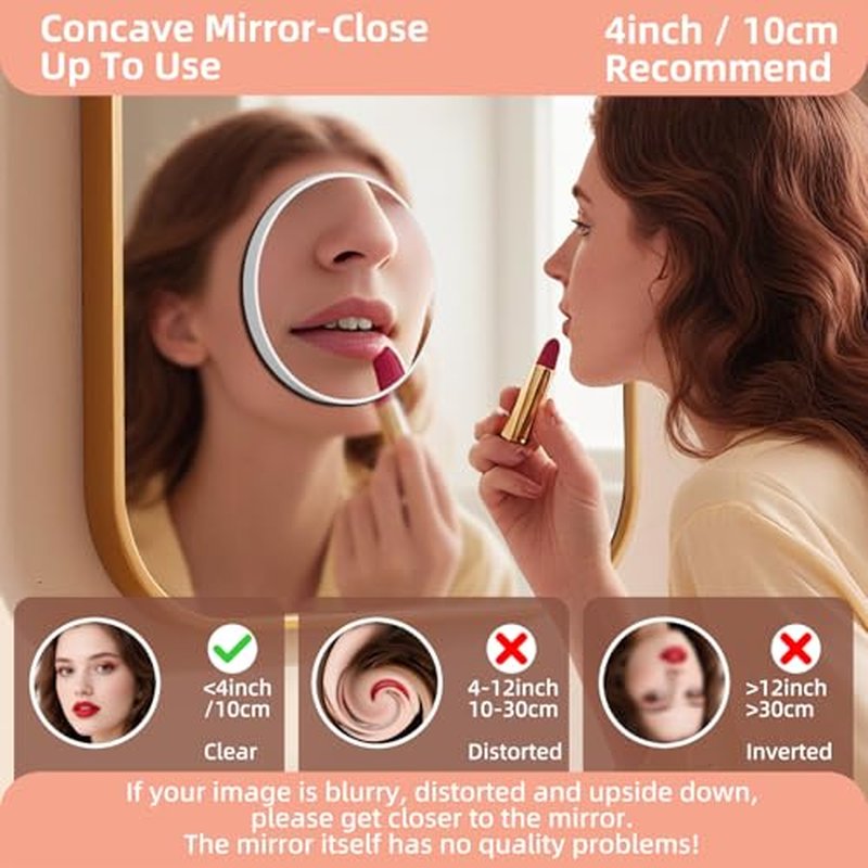 30X Magnifying Mirror with Suction Cups, 4.5" Travel Makeup