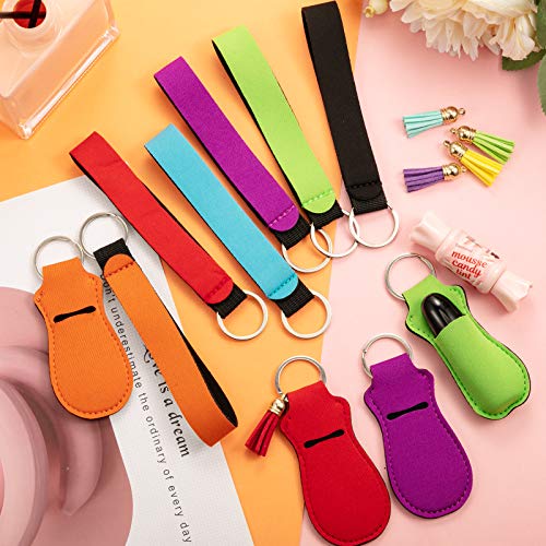 30-Piece Lipstick Holder Keychain Set with Wristlet & Tassel