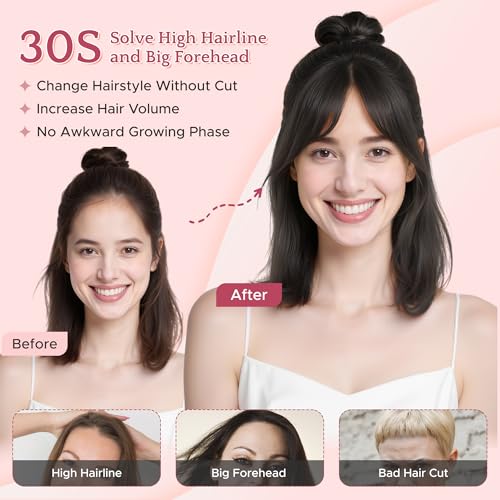 SEGO Clip-in Side Bangs 100% Human Hair #01B Brown Black