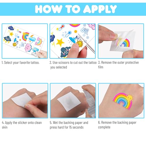 100 PCS Weather Temporary Tattoos for Kids | Party Favors