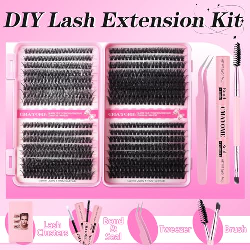 640Pc DIY Lash Extension Kit - 50D 100D Clusters, Bond & Seal