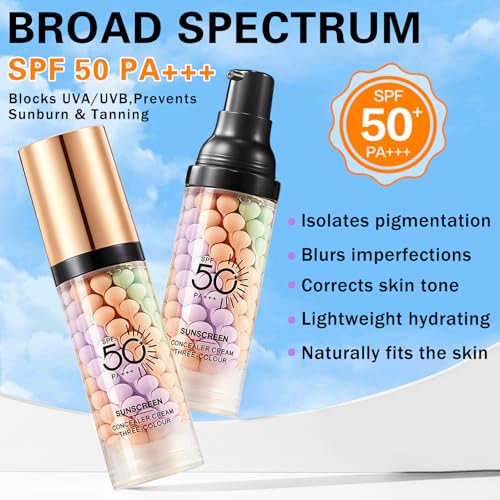 Color Correcting Face Primer SPF 50 PA+++, 3-in-1 Moisturizing
