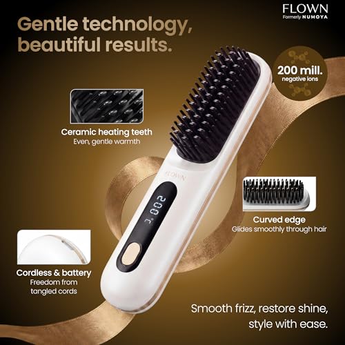 Flown Go Brush MAX - Cordless Ionic Hair Brush with USB-C