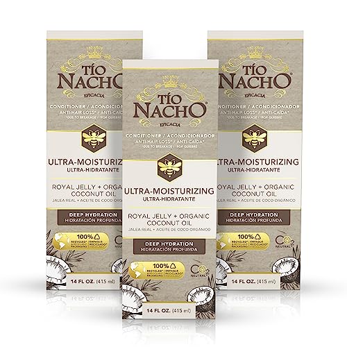 Tio Nacho Ultra-Moisturizing Frizz Control Conditioner with Organic Coconut Oil and Royal Jelly, Deep Hydration and Shine for Dry or Damaged Hair, with Natural Botanical Extracts, 14 fl oz (Pack of 3)