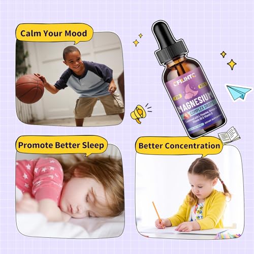 Kids Magnesium Glycinate Liquid Drops with L-Theanine & Omega-3
