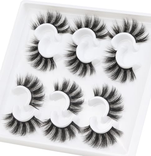 Losha 5D Fluffy False Eyelashes 20mm 6 Pairs Dramatic Faux Mink