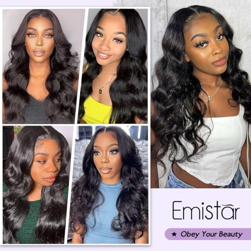 Wavy V Part Wig Wear And Go Glueless Upgrade U Part Wig Body Wave Natural Black Synthtic Hair Soft As Human Hair Half Wigs For Black Women 180% Density (Natural Color, 24 Inch)